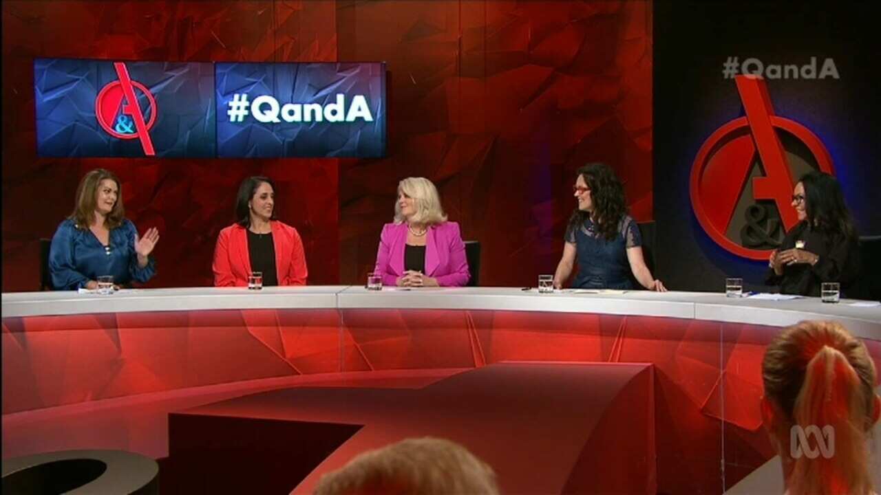 Federal politicians Sarah Hanson-Young, Karen Andrews and Linda Burney were on the all-female Q and A panel.