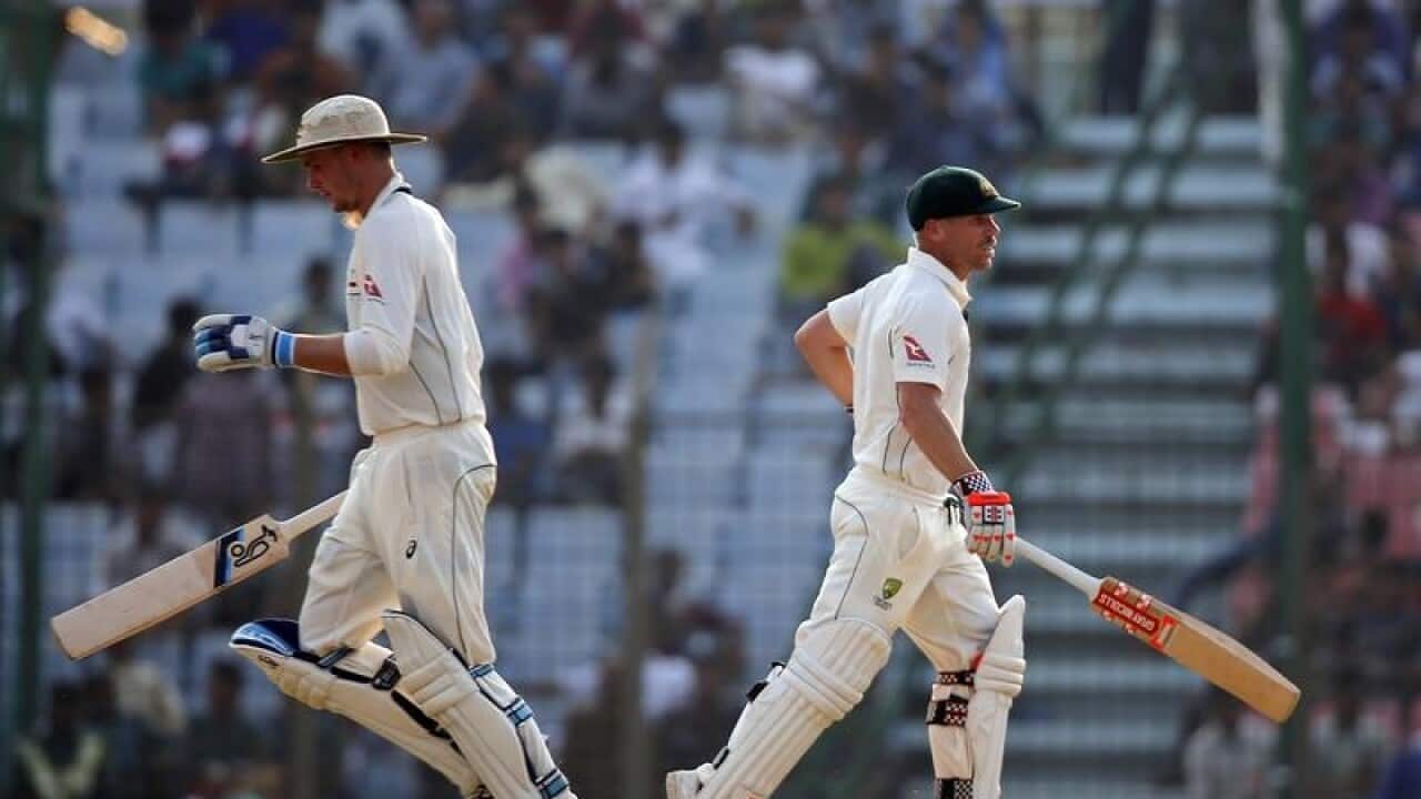 Peter Handscomb and David Warner.
