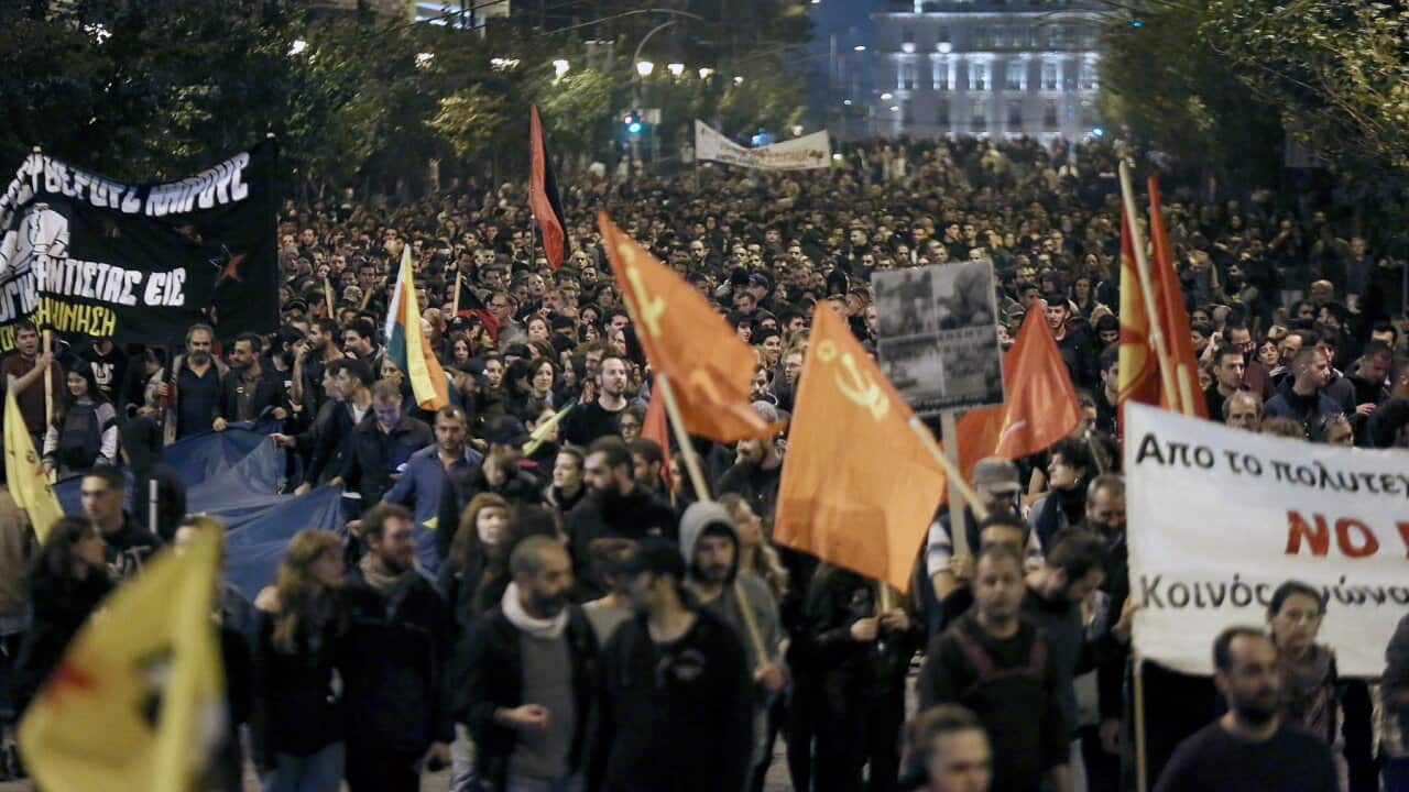 Marching in Athens