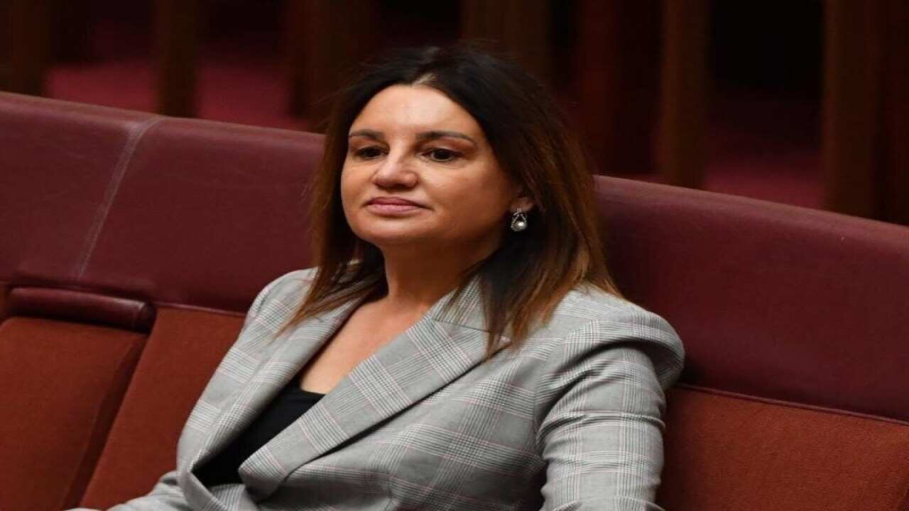 Jacqui Lambie sits in the Senate.