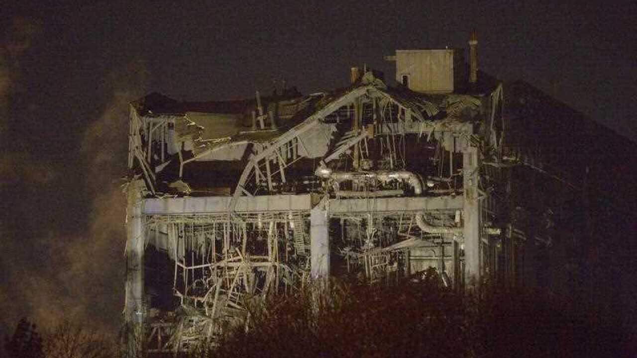 Didcot Power Station in Didcot, England, which partially collapsed on Tuesday February 23.