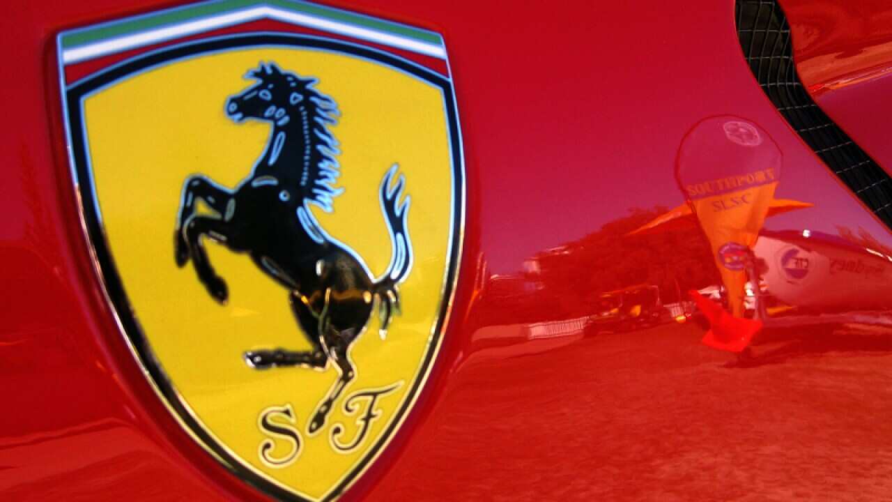 A Ferrari logo is pictured on the Gold Coast