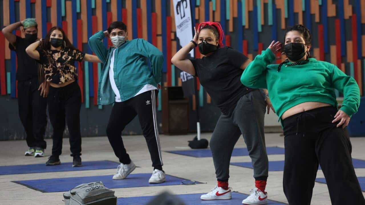 Young people at a dance class in Santiago, Chile