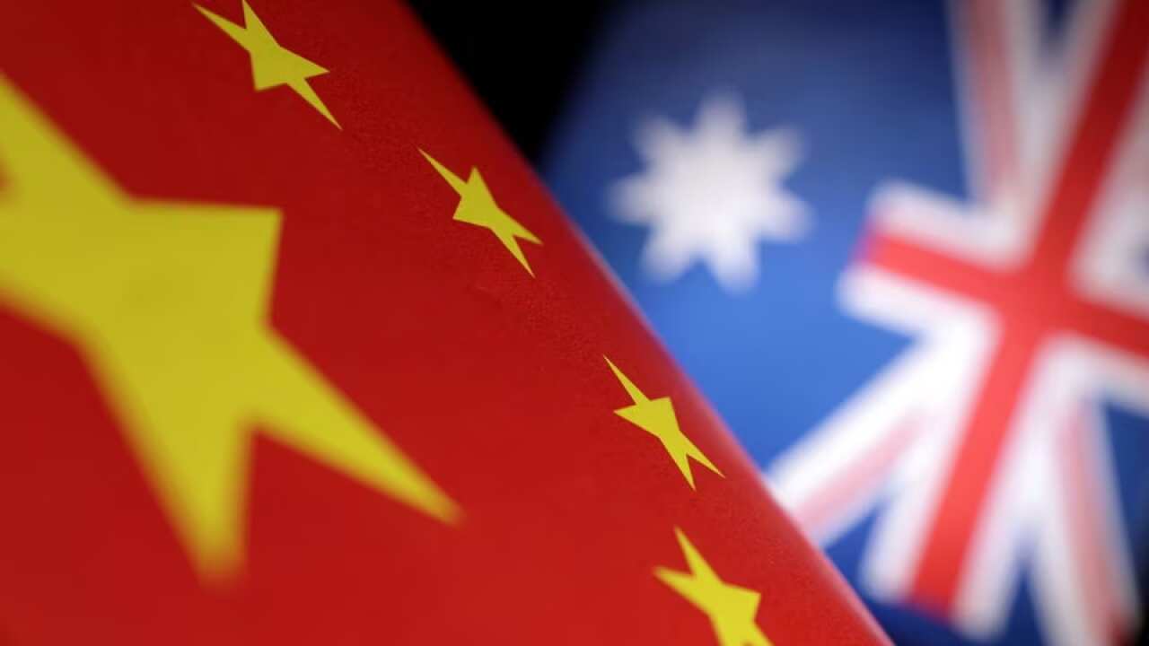 Chinese and Australian flags