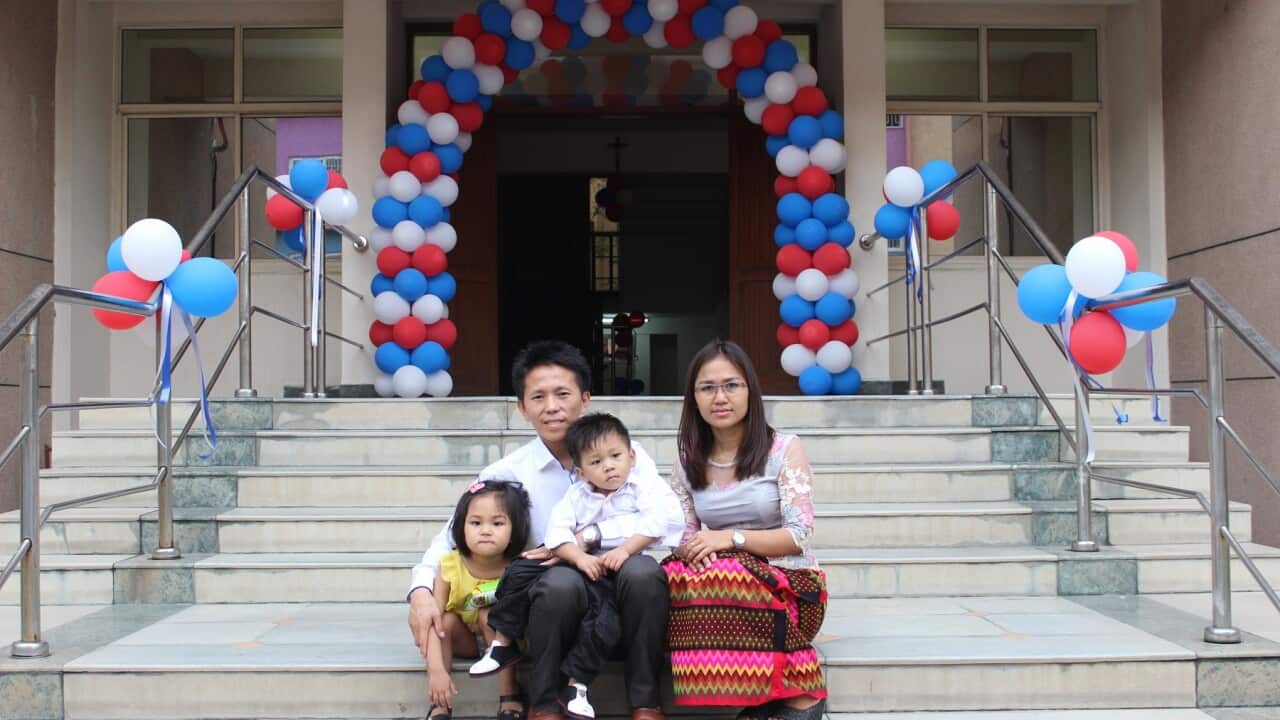 Thian Thang and his young family from Myanmar have become Australian citizens (Supplied SBS).jpg