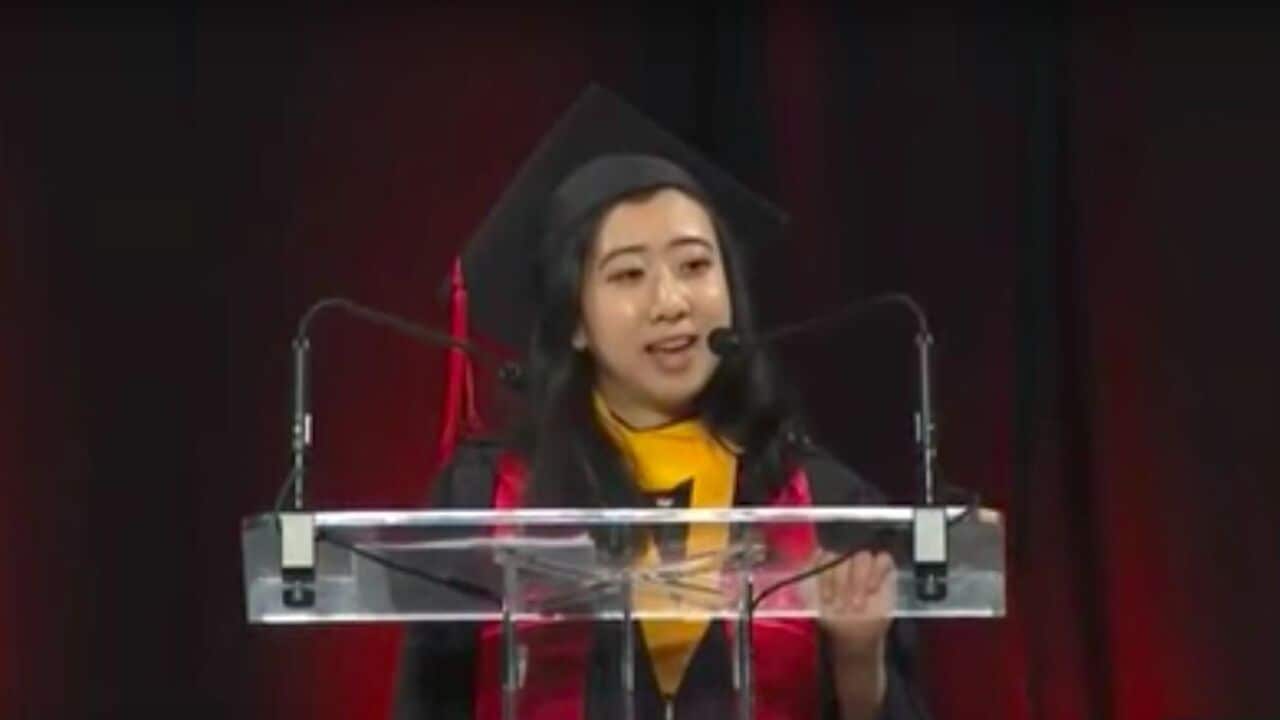 Chinese student Yang Shuping makes her controversial commencement speech.