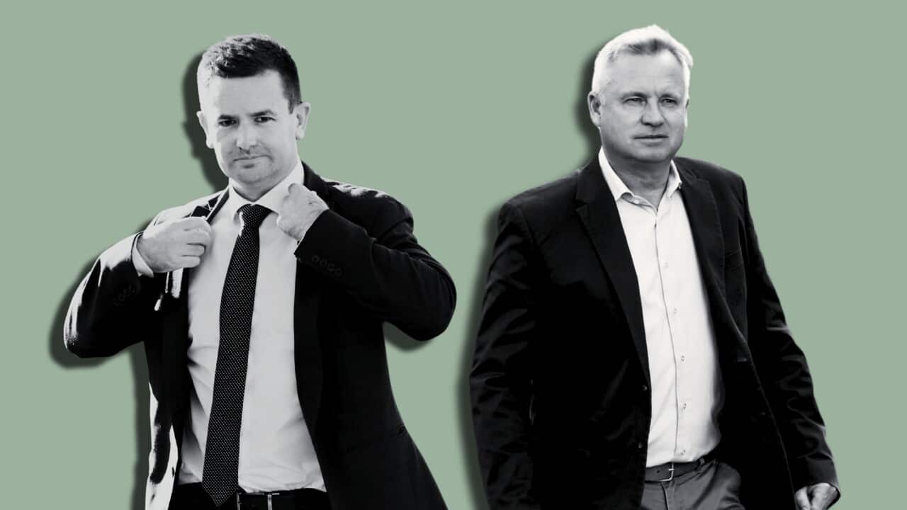 A photo montage featuring of Tasmanian Labor leader Dean Winter and Tasmanian Liberal Premier Jeremy Rockliff.