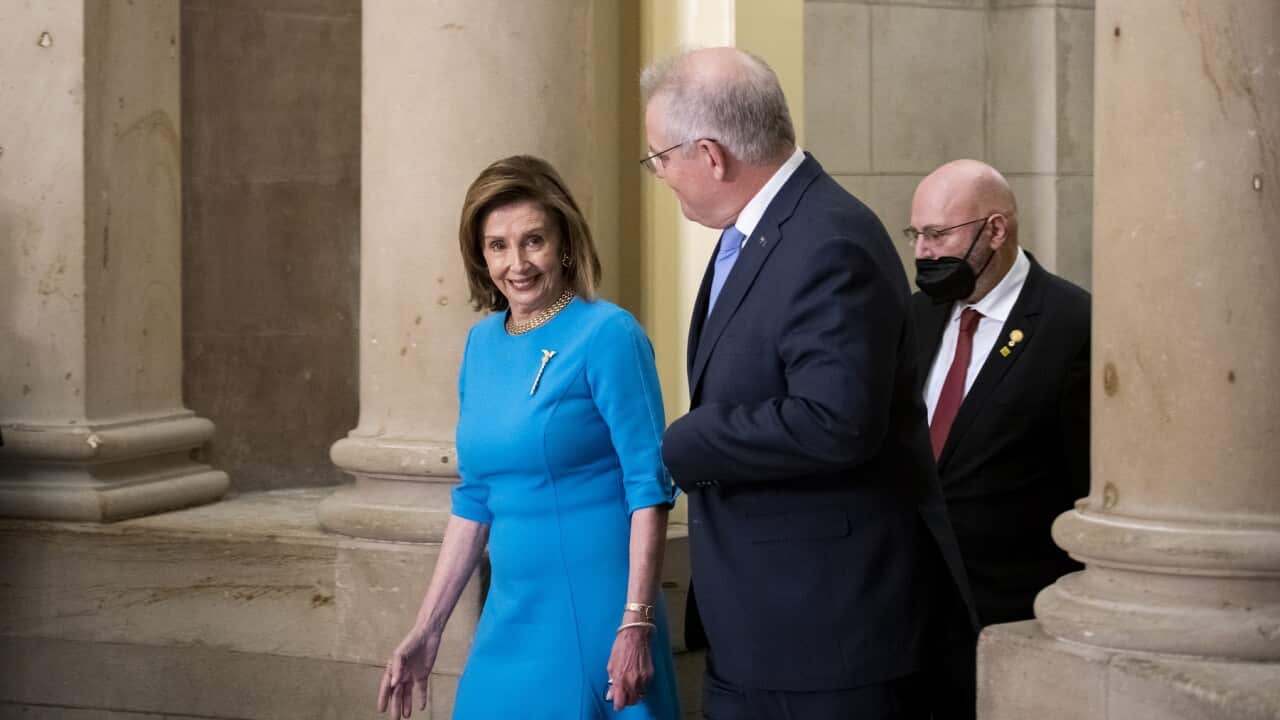 Scott Morrison meets Nancy Pelosi in Washington