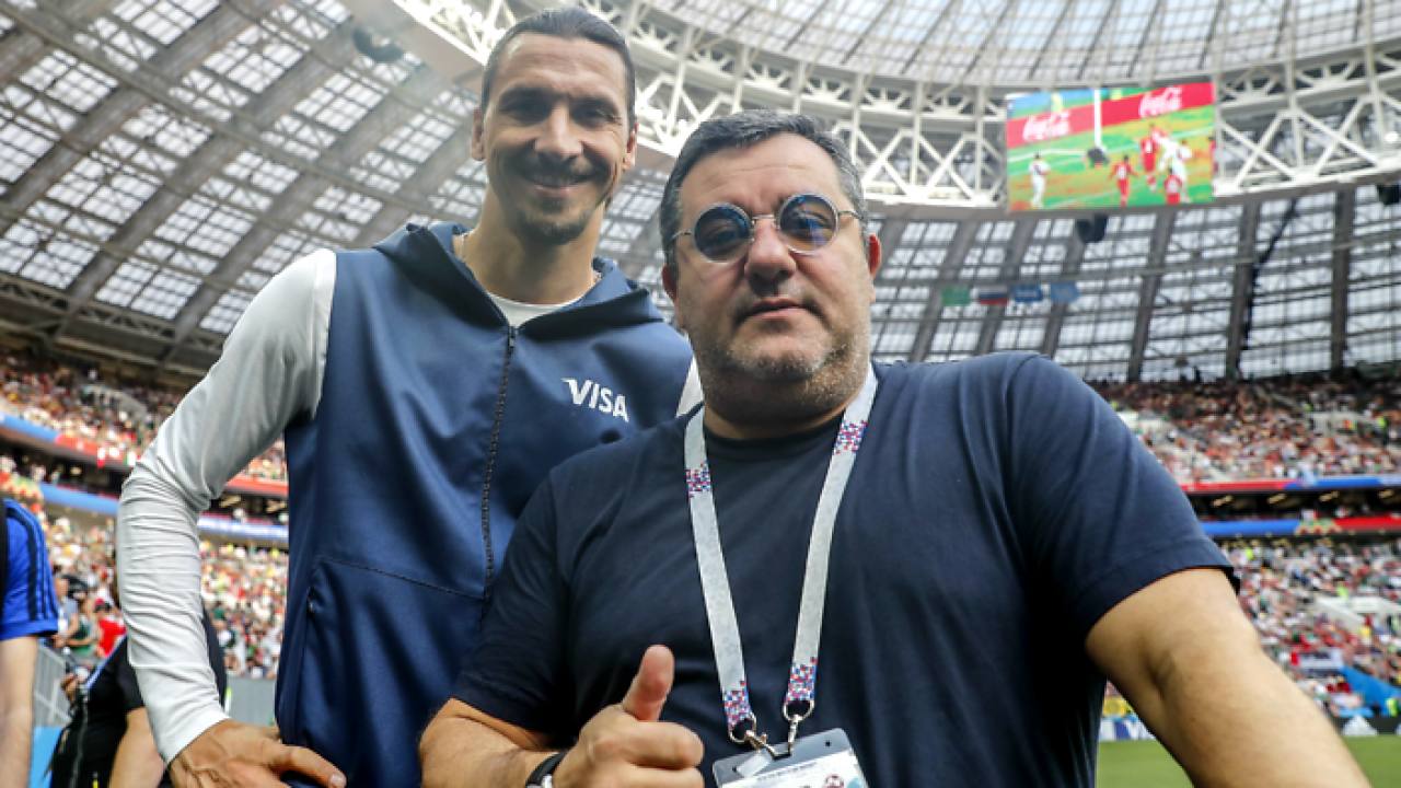 Mino Raiola with Zlatan Ibrahimovic