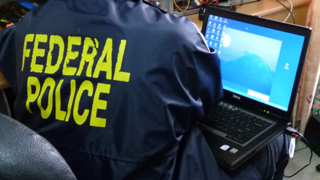 Federal police during an investigation