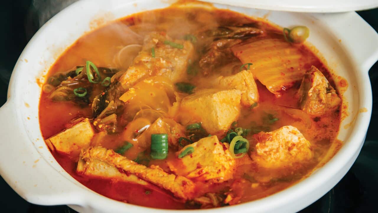 Pork rib kimchi stew