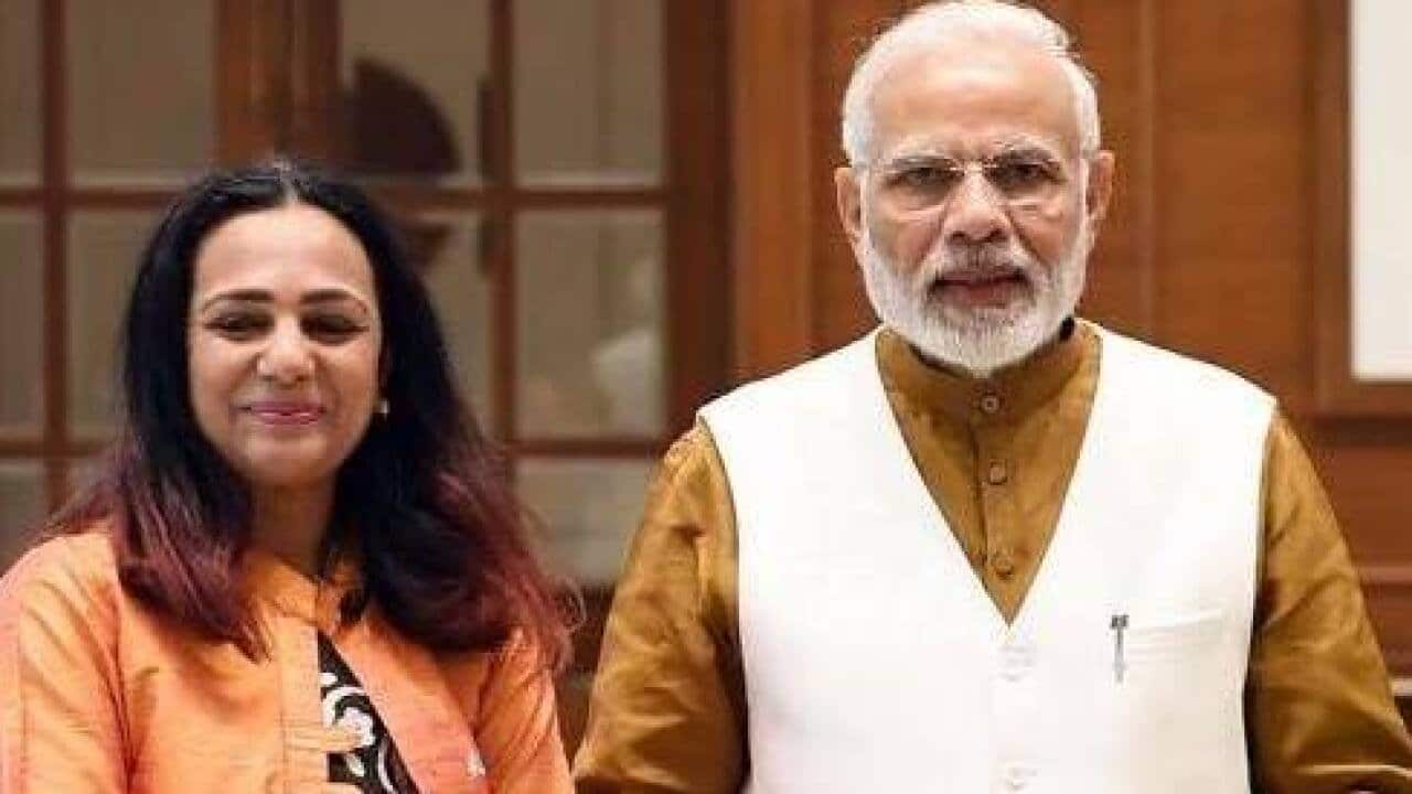 Nildhara Gadani with India's Prime Minister Mr Narendra Modi