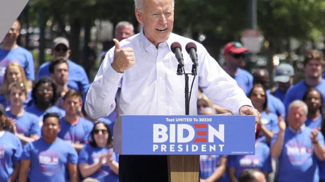 Joe Biden makes a speech