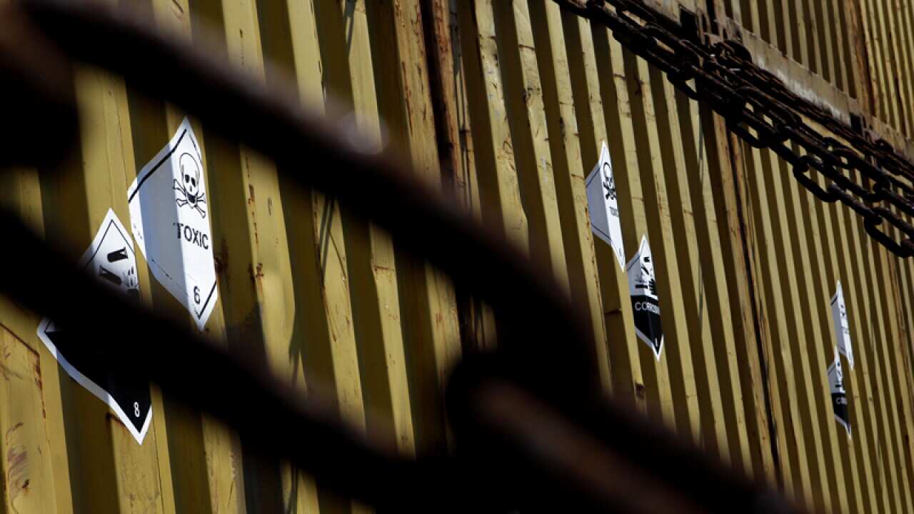 Containers carrying Syrian chemical weapons