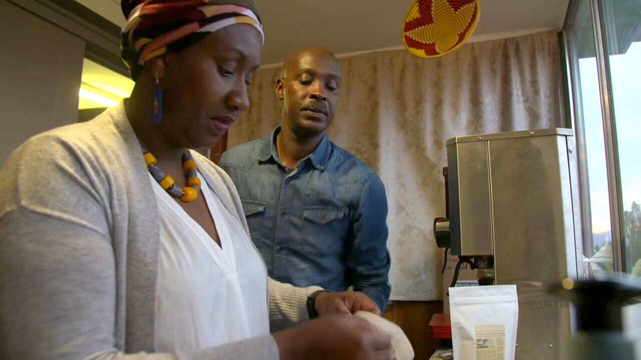 Faina Iligoga and Aubert Ruzigantekwe in their kitchen