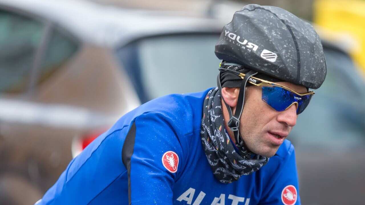 Vincenzo Nibali in Austria checking out the 2018 Road World Championships course (Expa/OK Rad WM 2018)