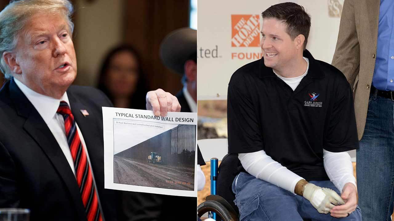 Brian Kolfage, right, set up a crowdfunding campaign to help Donald Trump's border wall efforts.