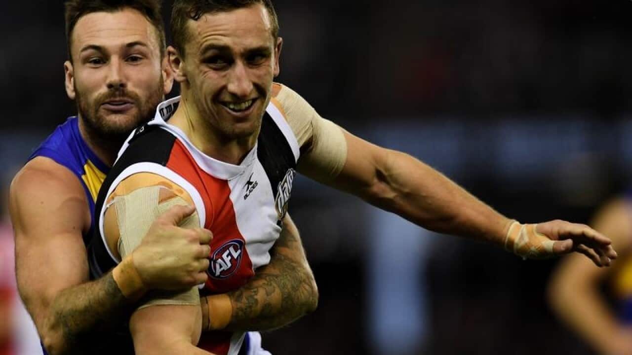 A file image of St Kilda Saints midfielder Luke Dunstan