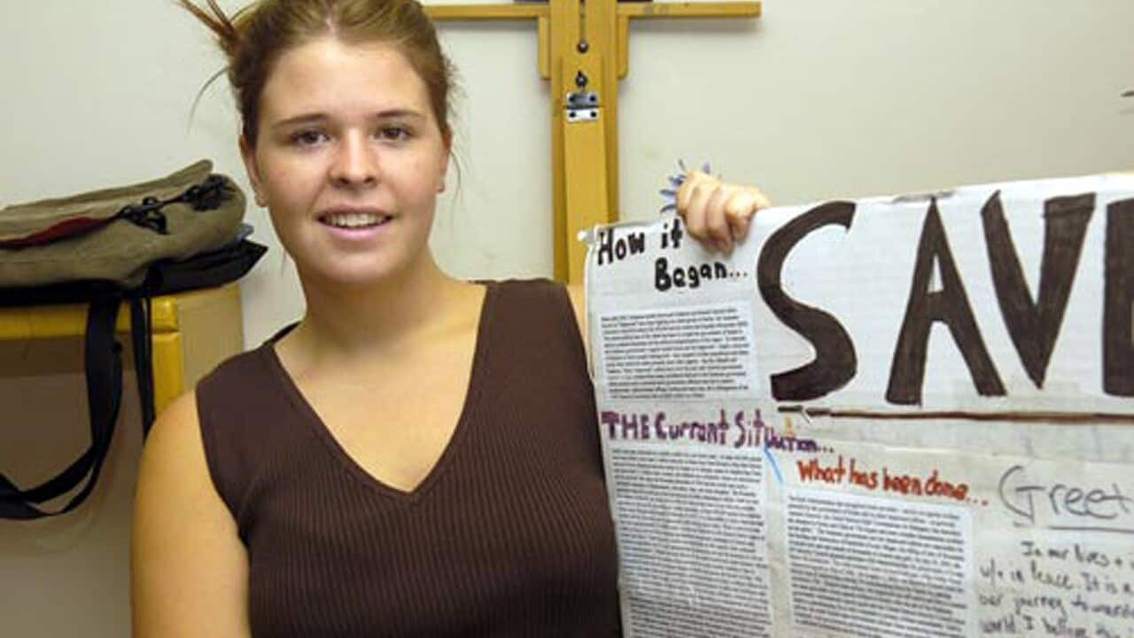 Kayla Mueller is shown after speaking to a group in Prescott, Ariz (File: AP Photo/The Daily Courier, Matt Hinshaw)