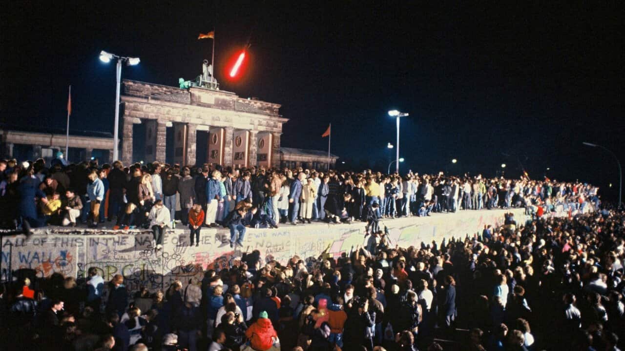 The Berlin Wall in front of Branderburg Gate