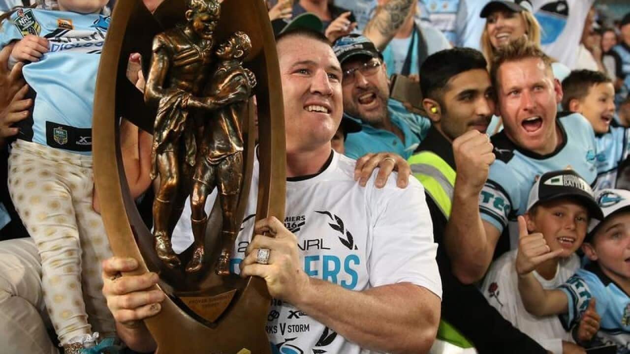 A file image of Paul Gallen with the 2016 NRL premiership