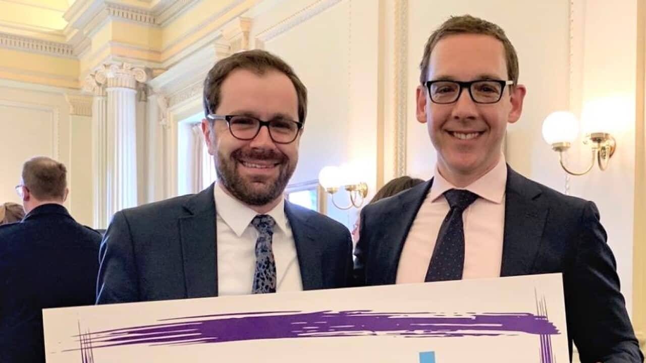 Nick Staikos (L), Steve Dimopoulos.