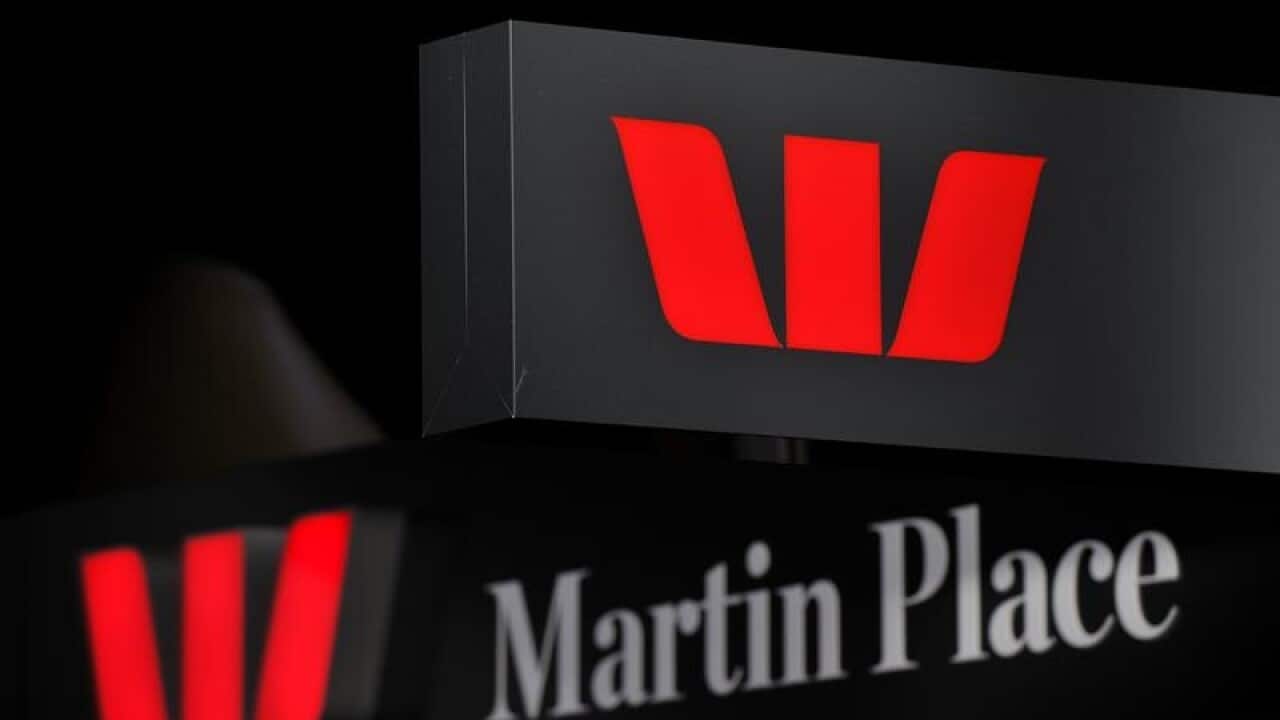 Westpac bank signage in Sydney.