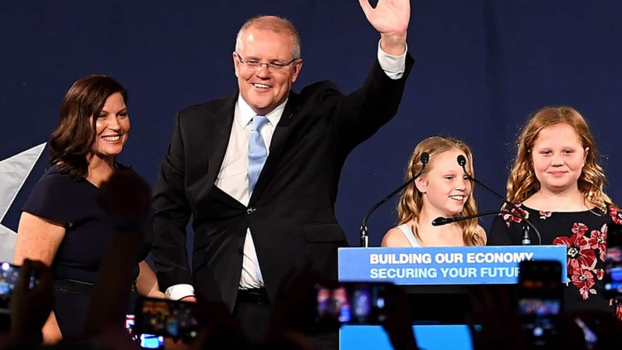 Australian Prime Minister Scott Morrison with wife and daughters