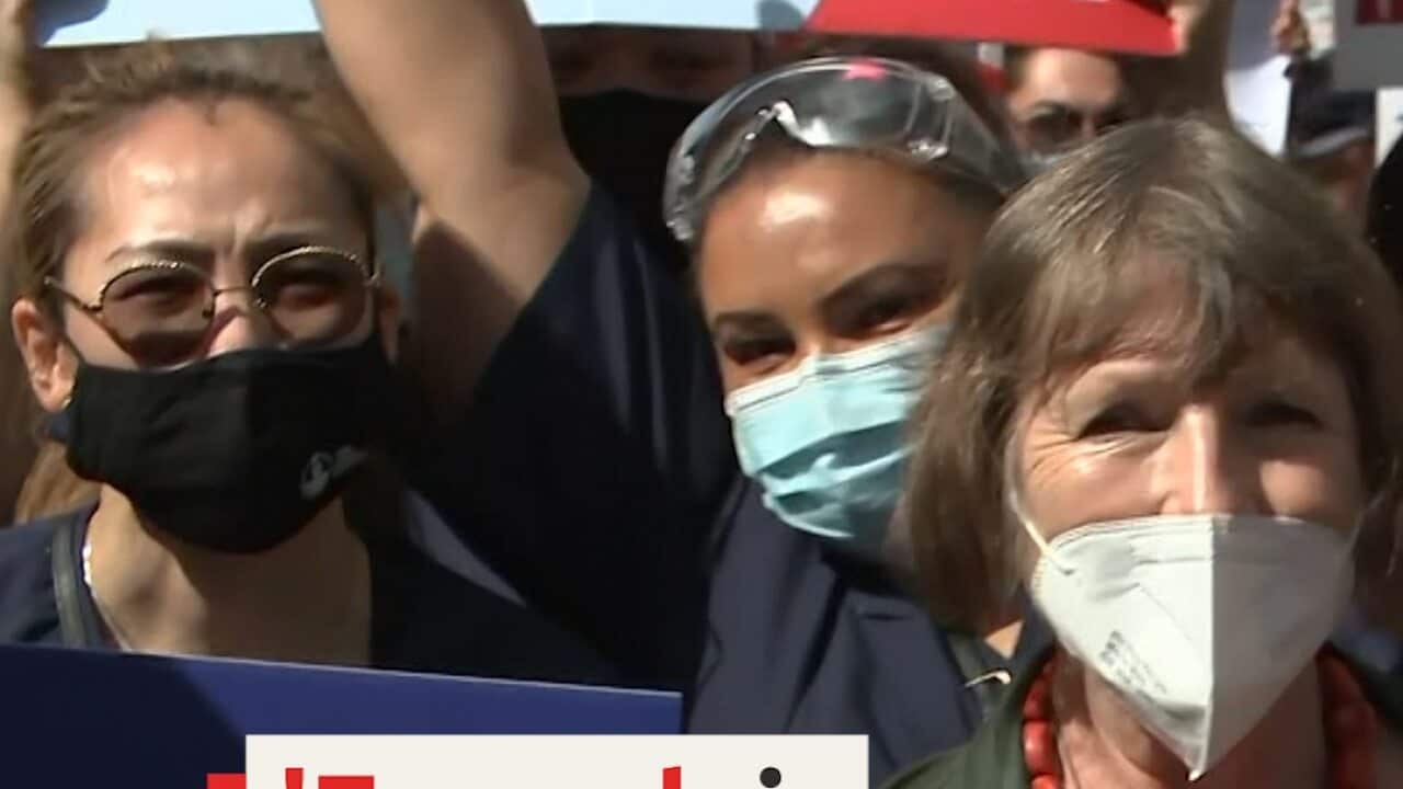 Striking NSW nurses share a moment of silence and reflect on the loss lives in their hospitals.