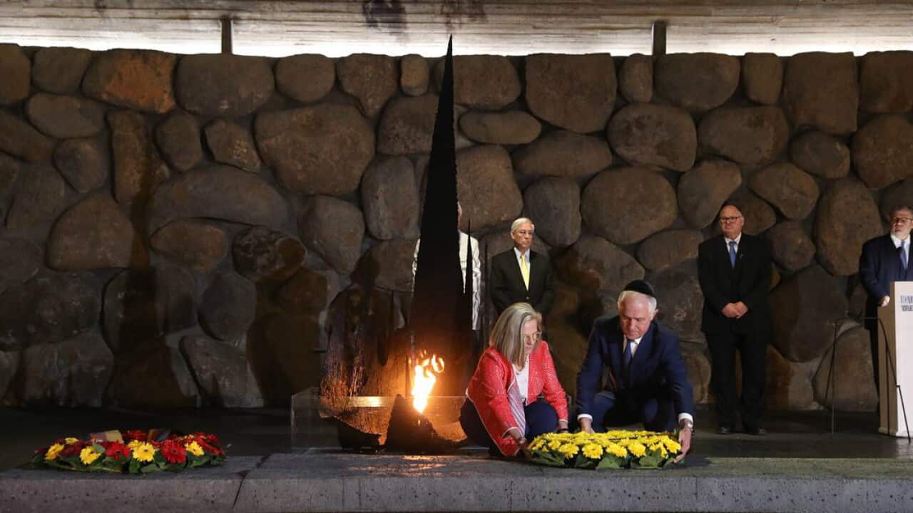 PM M Turnbull and wife Lucy at Yad Vashem