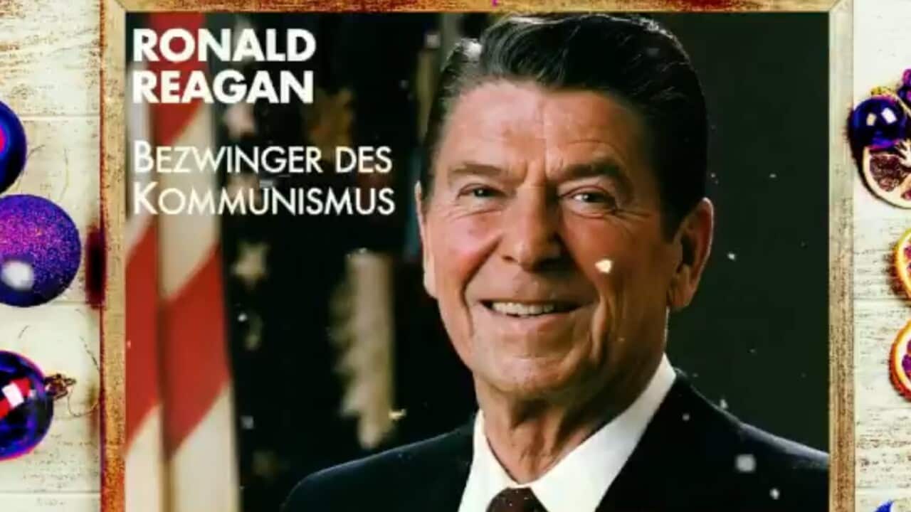 Former US president Ronald Reagan was used in the AfD calendar.