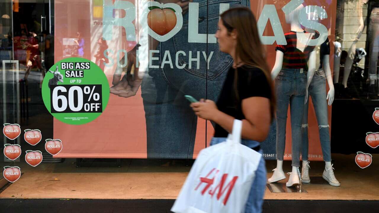Shoppers in Pitt Street Mall in Sydney