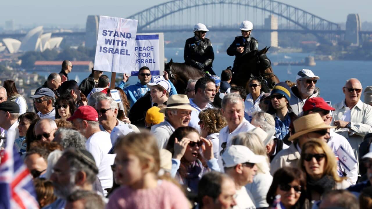 Pro-Israel supporters gather in Sydney