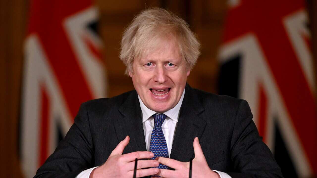 Prime Minister Boris Johnson during a media briefing in Downing Street, London, on coronavirus (COVID-19). Picture date: Friday January 22, 2021.. See PA story HEALTH Coronavirus. Photo credit should read: Leon Neal/PA Wire