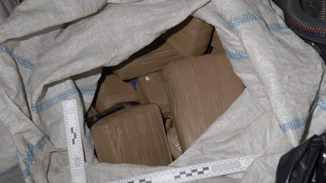 A cocaine haul seized on a boat in Hobart