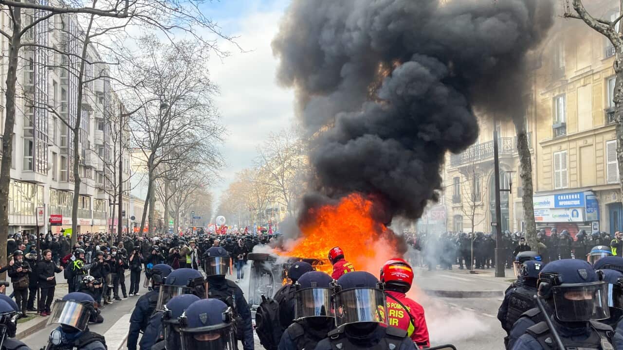 France: Protest against pension reform in Paris