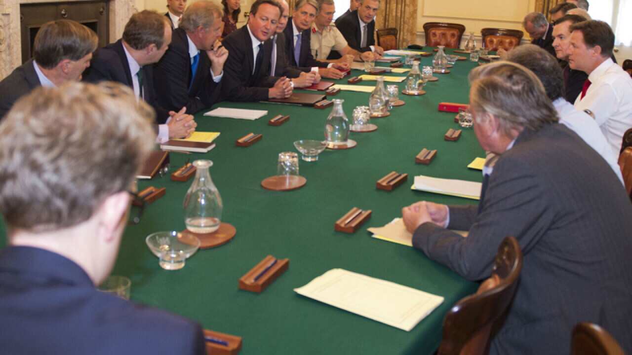British PM David Cameron at a National Security Council meeting