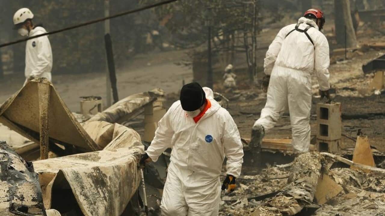 Searchers looking for human remains in California.