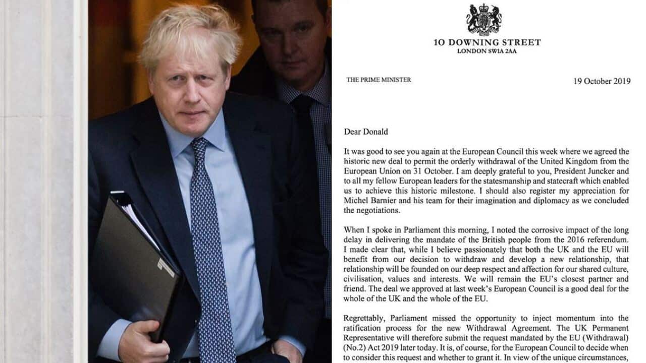 British Prime Minister Boris Johnson has sent an unsigned letter to the EU seeking a delay to Brexit.