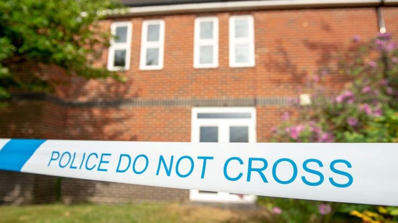 A police cordon in Amesbury
