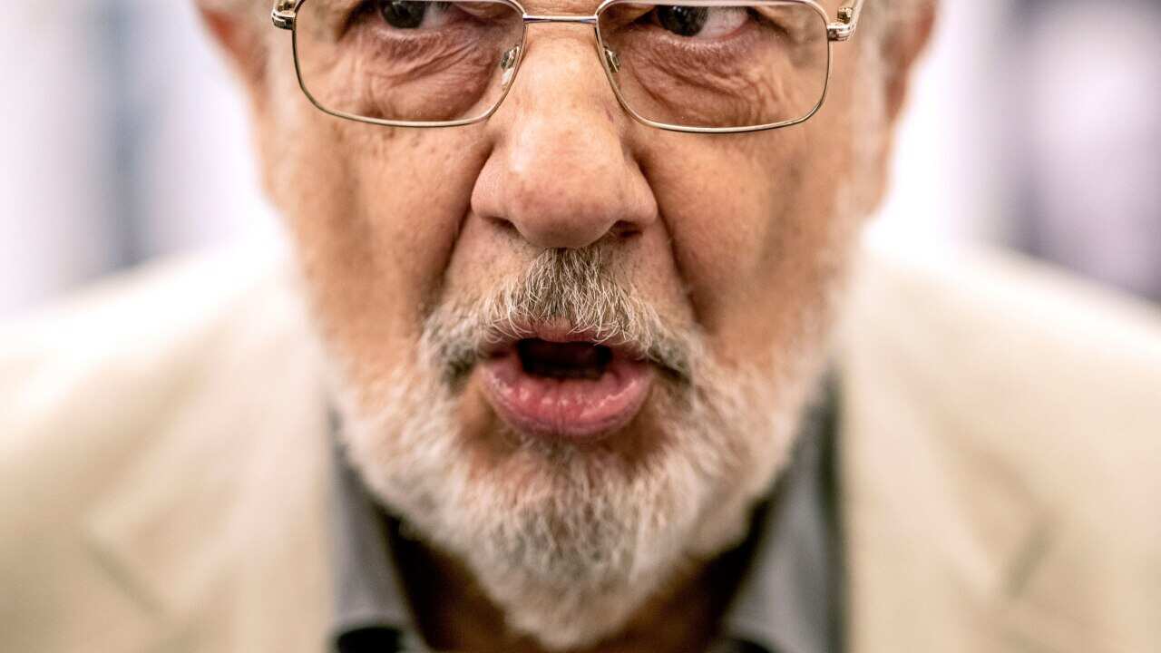 Placido Domingo speaks during a news conference