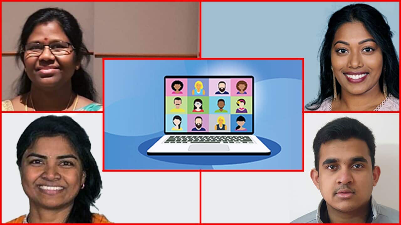 Nithya (top left), Helen (top right), Runa (bottom left) and Vishakan (bottom right)