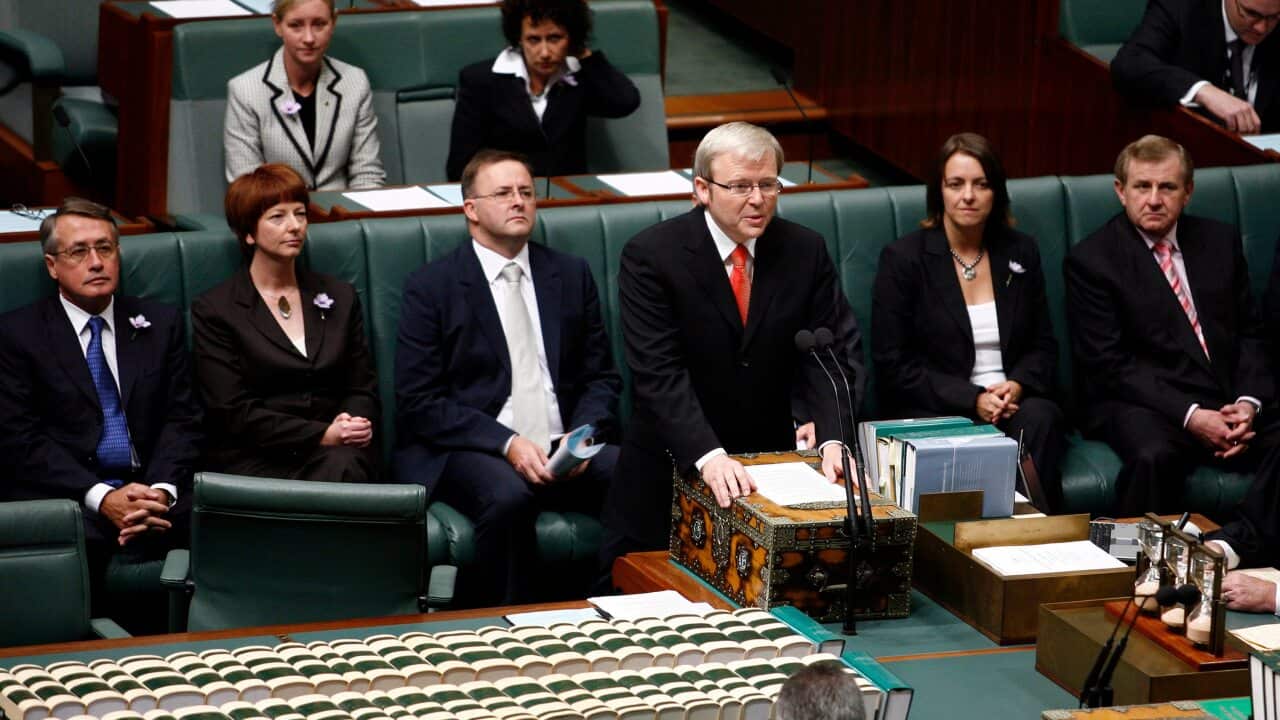 Former prime minister Kevin Rudd delivered the historic apology on 13 February 2008 for the past treatment of Indigenous Australians.