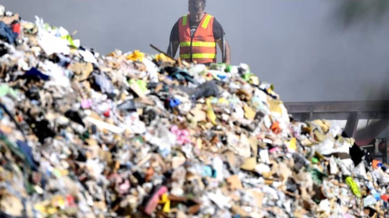 a fire at a waste recycling centre in Melbourne,