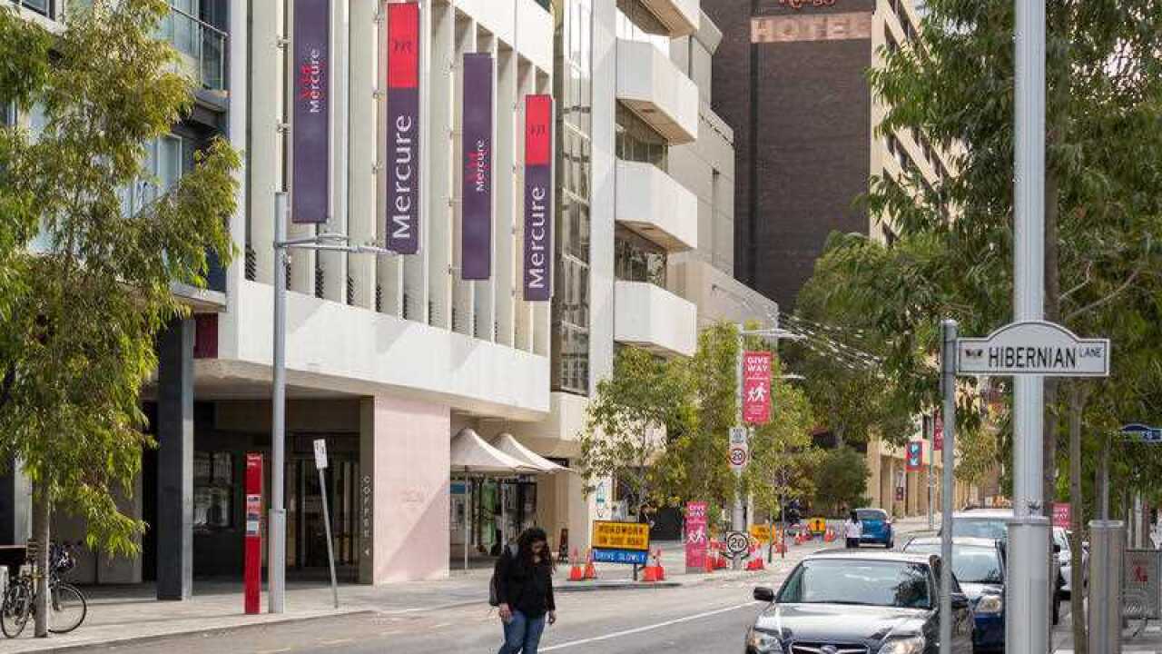 A general view of the Mercure Hotel Perth in Perth, Friday, 23 April, 2021.