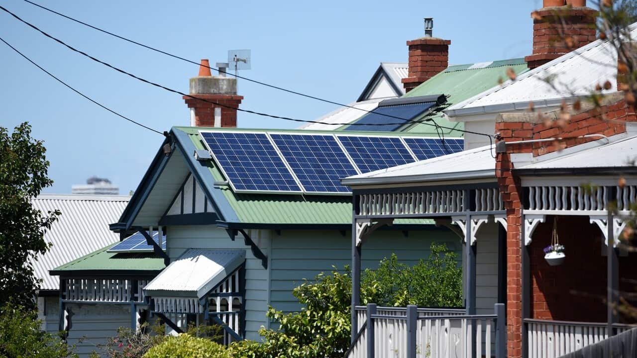 Solar panels on houses in Melbourne