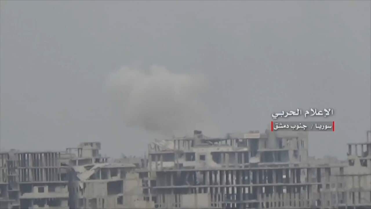 Syrian state media are reporting "enemy missilies" have hit regime military positions.