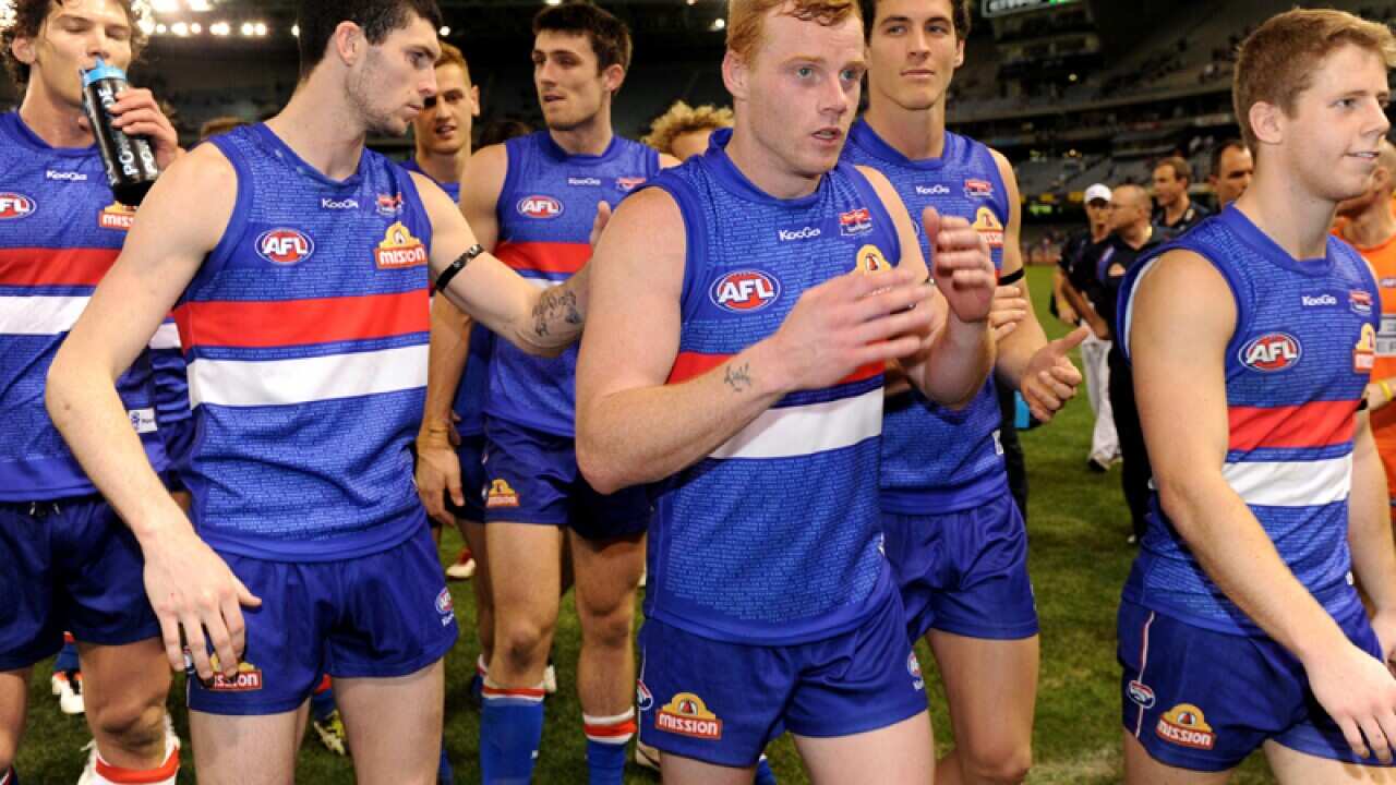 Members of the Western Bulldogs AFL team
