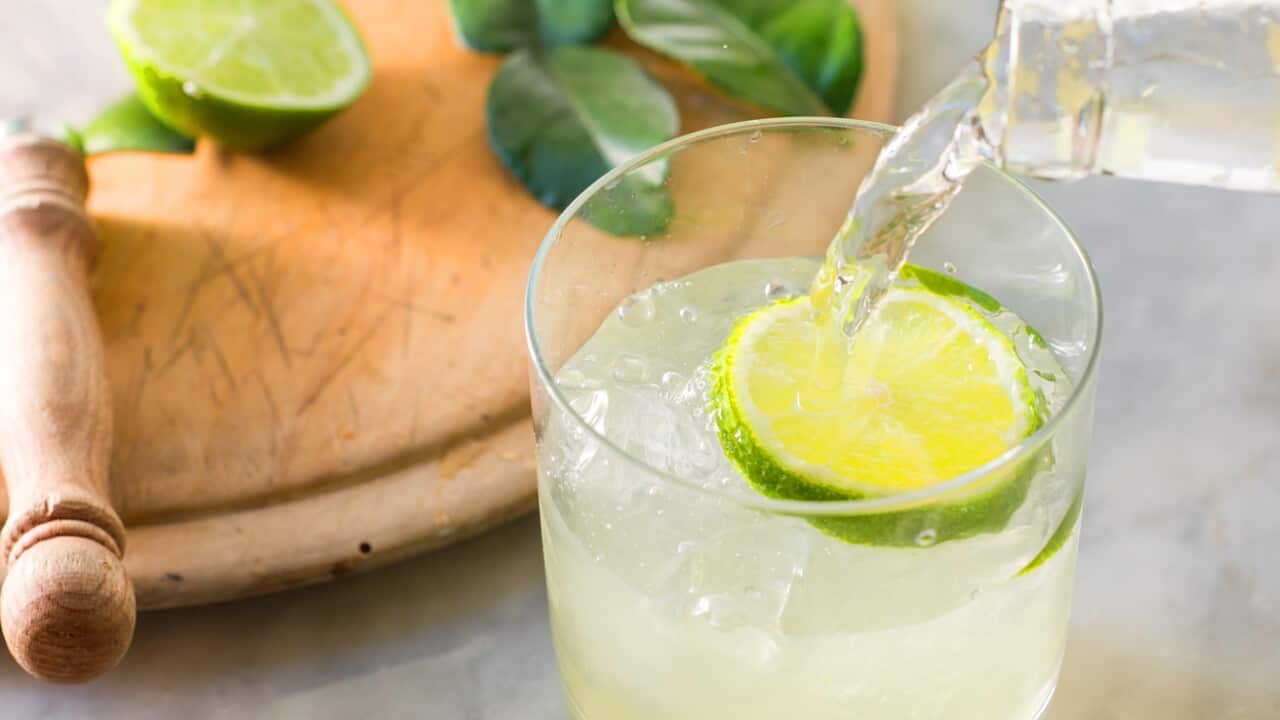 Makrut lime and lemon cordial