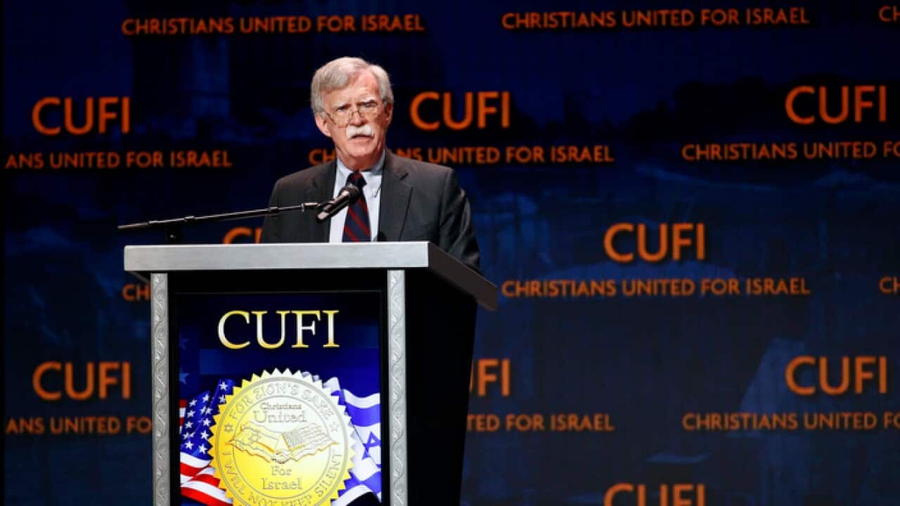 National security adviser John Bolton speaks at the Christians United for Israel's annual summit